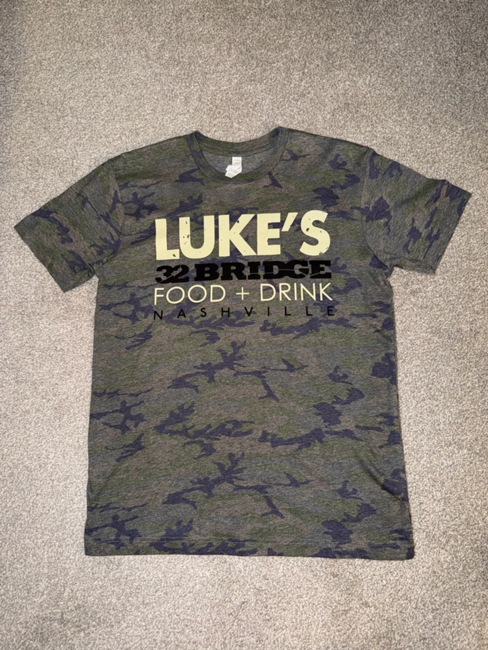 LUKE'S Green Camo Short Sleeve Graphic Tee